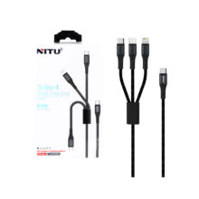 کابل شارژودیتا 1.2متری PD و فست سه کاره Nitu مدل NC206B – مشکی (گارانتی 12 ماه تعویض نیکان همراه)
