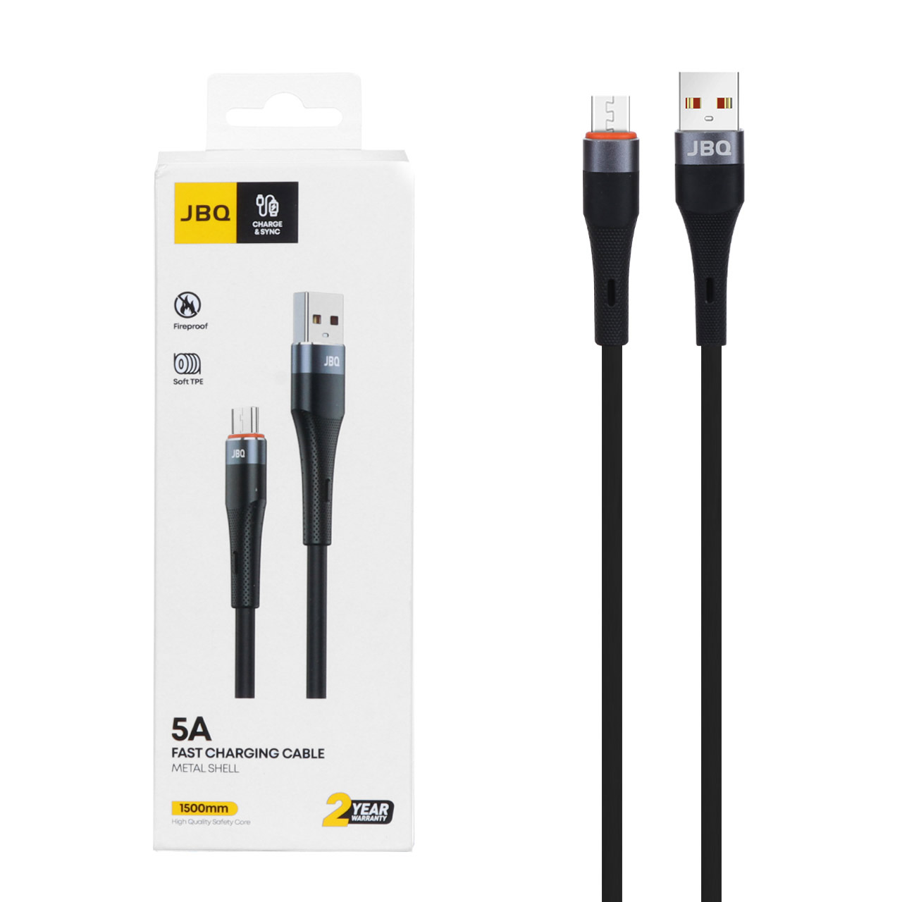 کابل شارژ 1.5 متری فست اندروید JBQ مدل CA-514 – مشکی (گارانتی یکساله رصاصی)