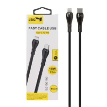 کابل شارژ 1.5 متری فست JBQ Type-C to Lightning مدل CB-12P1 – مشکی (گارانتی یکساله رصاصی)