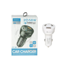 شارژر فندکی PD و فست سه پورت مدل CC-81 58W – سفید DST (گارانتی شش ماهه)