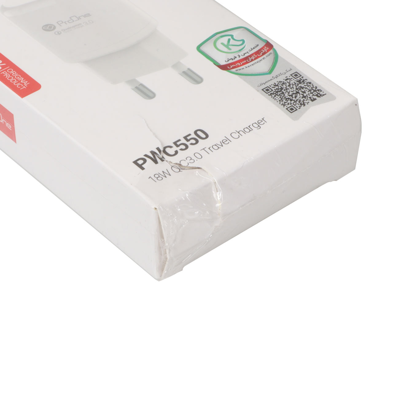 شارژر دیواری 18W فست تک پورت ProOne مدل PWC550 - سفید (پک ضعیف)