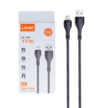 کابل شارژ فست 2 متری آیفون LDNIO مدل LS-742 - خاکستری - NZR