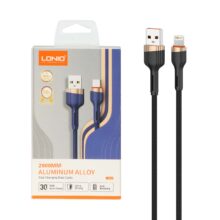 کابل شارژ فست 2 متری آیفون LDNIO مدل LS642 - مشکی (اصلی)