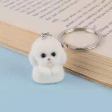 جاکلیدی مخملی طرح سگ سفید