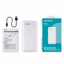 پاوربانک فست شارژ ADATA 10000mAh مدل C100 18W - سفید (گارانتی آونگ)