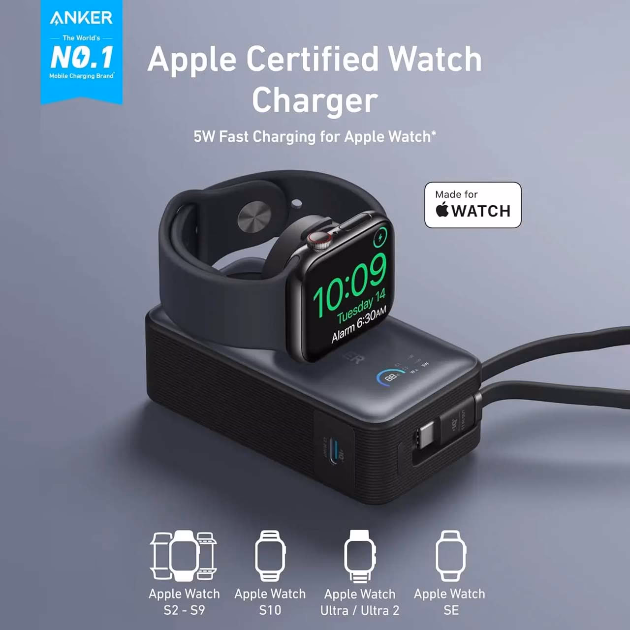 پاوربانک فست شارژ ANKER 10000mAh مدل A1657H11 35W - مشکی (گارانتی 18ماهه حافظه طلایی ایستا)