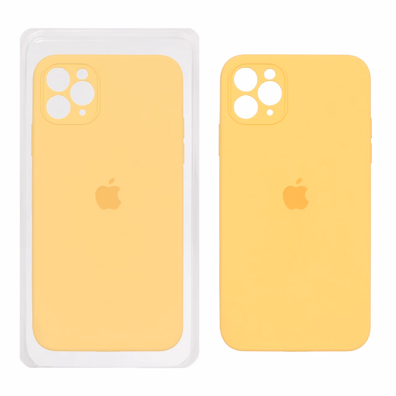 قاب سیلیکونی پاک کنی محافظ لنزدار اورجینال Apple iPhone 11 Pro Max – زرد (پک اصلی)