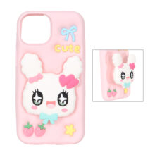 قاب سیلیکونی Cute استندشو Apple iPhone 15 / iPhone 14 / iPhone 13 – صورتی