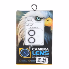 محافظ لنز رینگی اورجینال Eagle شابلون دار با قابلیت نصب مجدد Apple iPhone 16 / iPhone 16 Plus – نقره ای (پک دار)