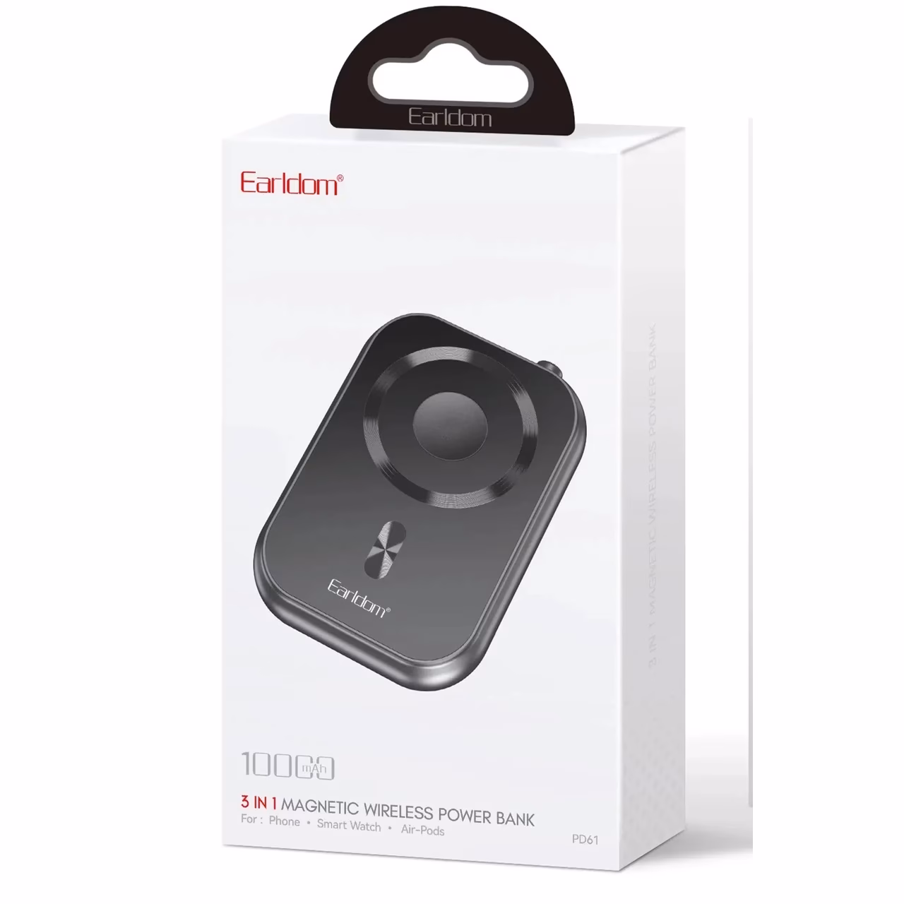 پاوربانک وایرلس فست شارژ Earldom 10000mAh مدل ET-PD61 20W - مشکی (یکساله HD سرویس)