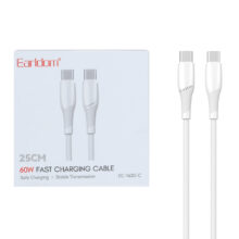 کابل شارژ فست پاوربانک Earldom Type-C To Type-C مدل EC-163C-C – سفید