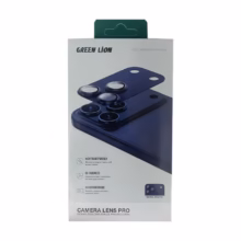 محافظ لنز اورجینال Full Cover فلزی Green Lion مدل Apple iPhone 17 Pro - سرمه ای (پک دار)