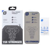 محافظ صفحه نمایش شیشه ای Full Cover Privacy Lanbi – 15X Stronger مدل Apple iPhone 17 / iPhone 16 Pro (پک دار)