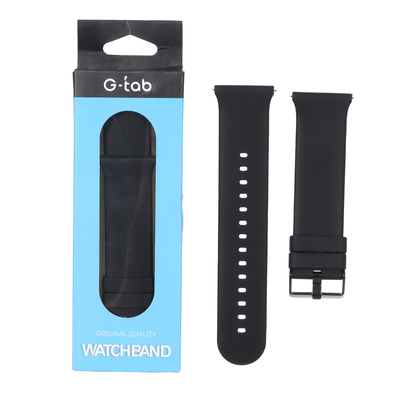 بند ساعت G-TAB سیلیکونی سگک دار مدل GS8 سایز 26 میلیمتری – مشکی (پک دار)