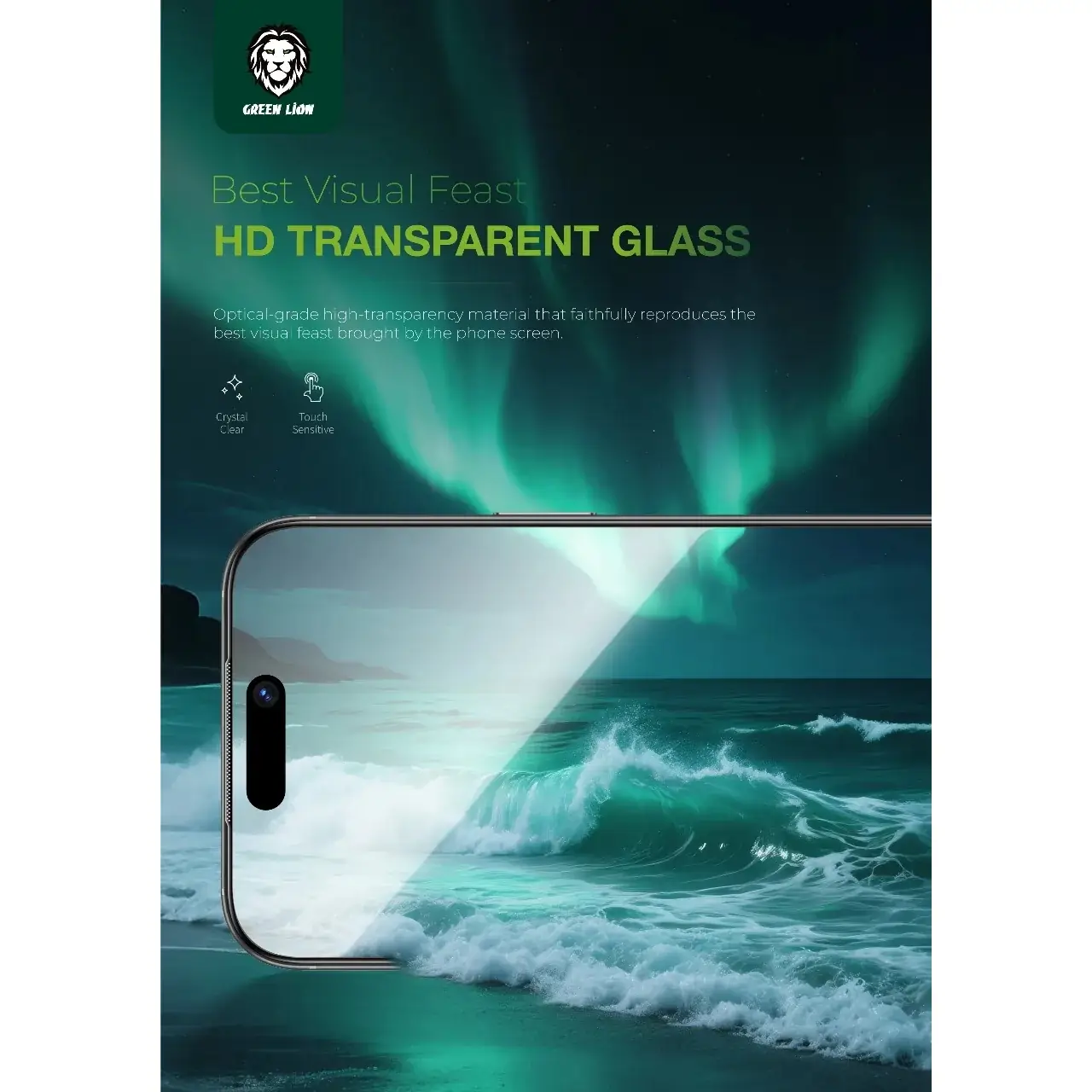 محافظ صفحه نمایش شیشه ای اورجینال Green Lion Picasso 3D Glass One-Touch Installation مدل Apple iPhone 17 Air (پک دار)