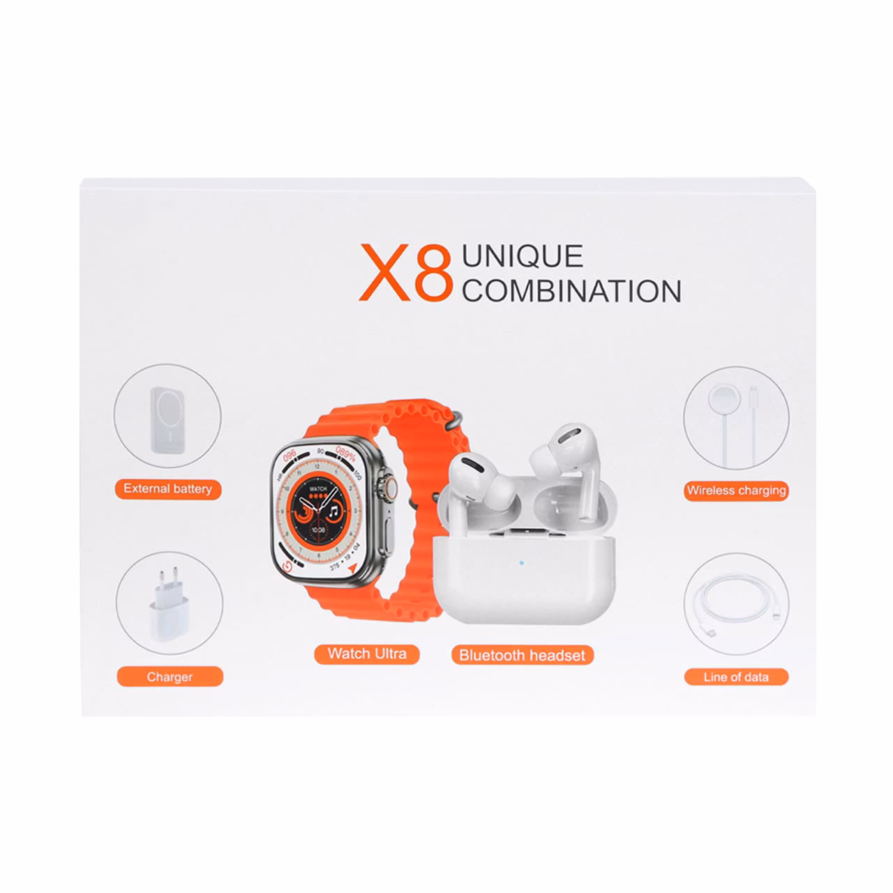 ساعت هوشمند Haino Teko مدل X8 UNIQUE COMBINATION به همراه ایرپاد و پاوربانک - مشکی