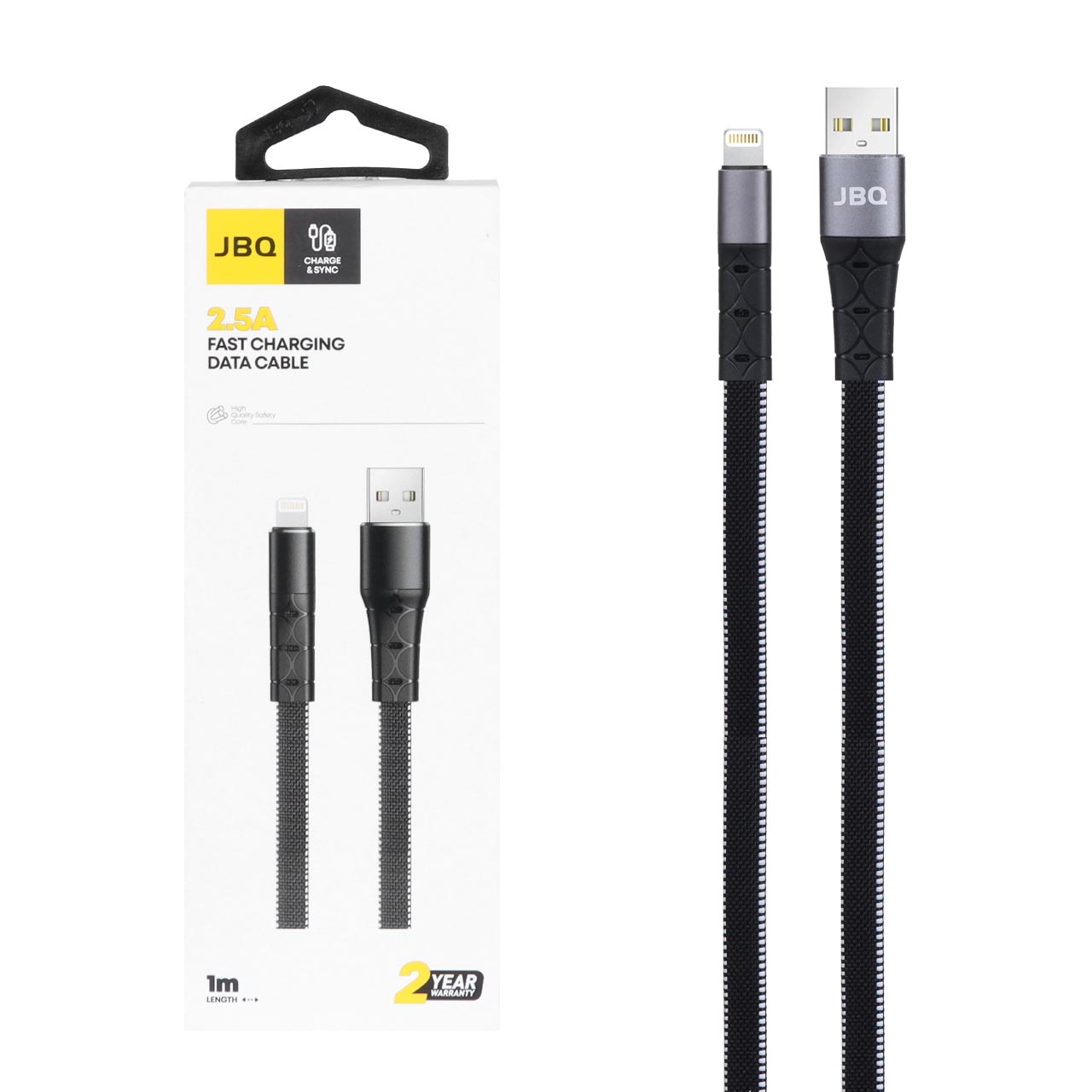 کابل شارژ فست آیفون JBQ مدل CA-620 – مشکی (گارانتی یکساله رصاصی)