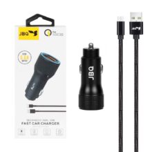 شارژر فندکی فست دو پورت JBQ مدل CC-D5 18W همراه با کابل اندروید - مشکی (گارانتی یکساله رصاصی)
