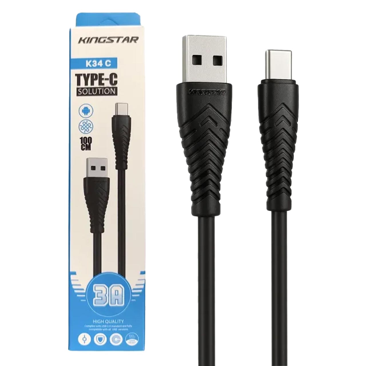 کابل شارژ KingStar Type-C مدل K34 C - مشکی (گارانتی متین)