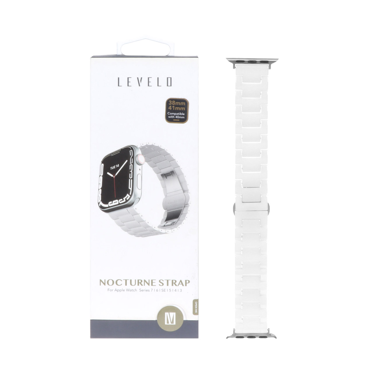 بند اورجینال اپل واچ Levelo سایز 38/40/41 میلیمتری - سفید (پک دار)