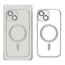 قاب اورجینال الکترواستاتیک Magsafe لنز گلس دار Apple iPhone 15 – نقره ای (پک دار)