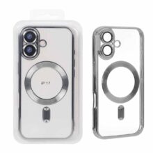 قاب اورجینال الکترواستاتیک Magsafe لنز گلس دار Apple iPhone 17 – نقره ای (پک دار)