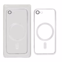 قاب اورجینال الکترواستاتیک Magsafe لنز گلس دار Apple iPhone SE (2020) / iPhone 7 / iPhone 8 - نقره ای (پک دار)