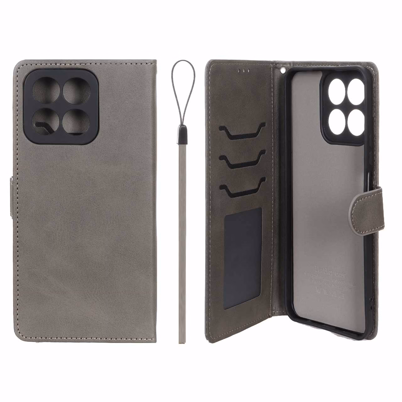 کیف موبایل مگنتی درجه یک داخل خز MNC Plus مدل Honor X7c - خاکستری