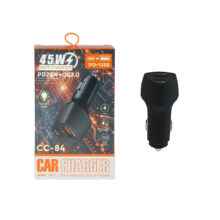 شارژر فندکی PD و فست دو پورت مدل CC-84 45W – مشکی – پک ضعیف – DST (گارانتی شش ماهه)