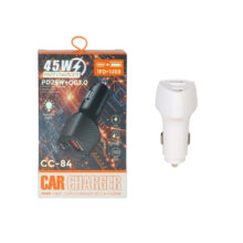 شارژر فندکی PD و فست دو پورت مدل CC-84 45W – سفید DST (گارانتی شش ماهه)