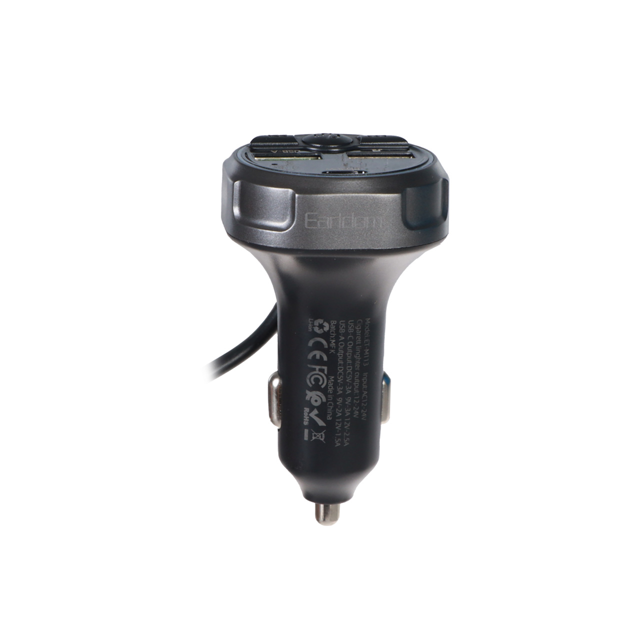 شارژر فندکی PD و فست سه پورت Earldom مدل M113 84W - مشکی