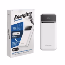 پاوربانک PD و فست شارژ Energizer 20000mAh مدل UE20089PQ 22.5W – سفید (گارانتی متین)