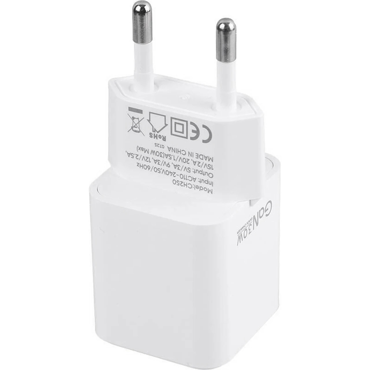 شارژر دیواری PD و فست تک پورت Hicostar مدل CH250 GaN 30W - سفید