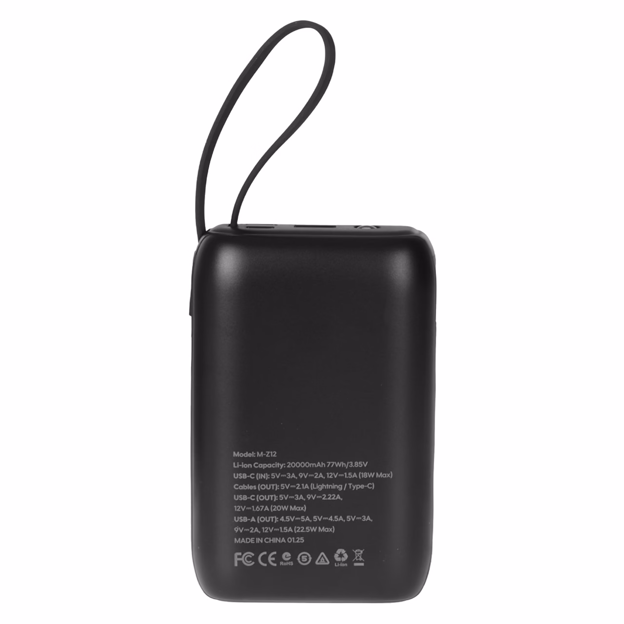 پاوربانک PD و فست شارژ Max 20000mAh مدل M-Z12 22.5W - مشکی - MMX