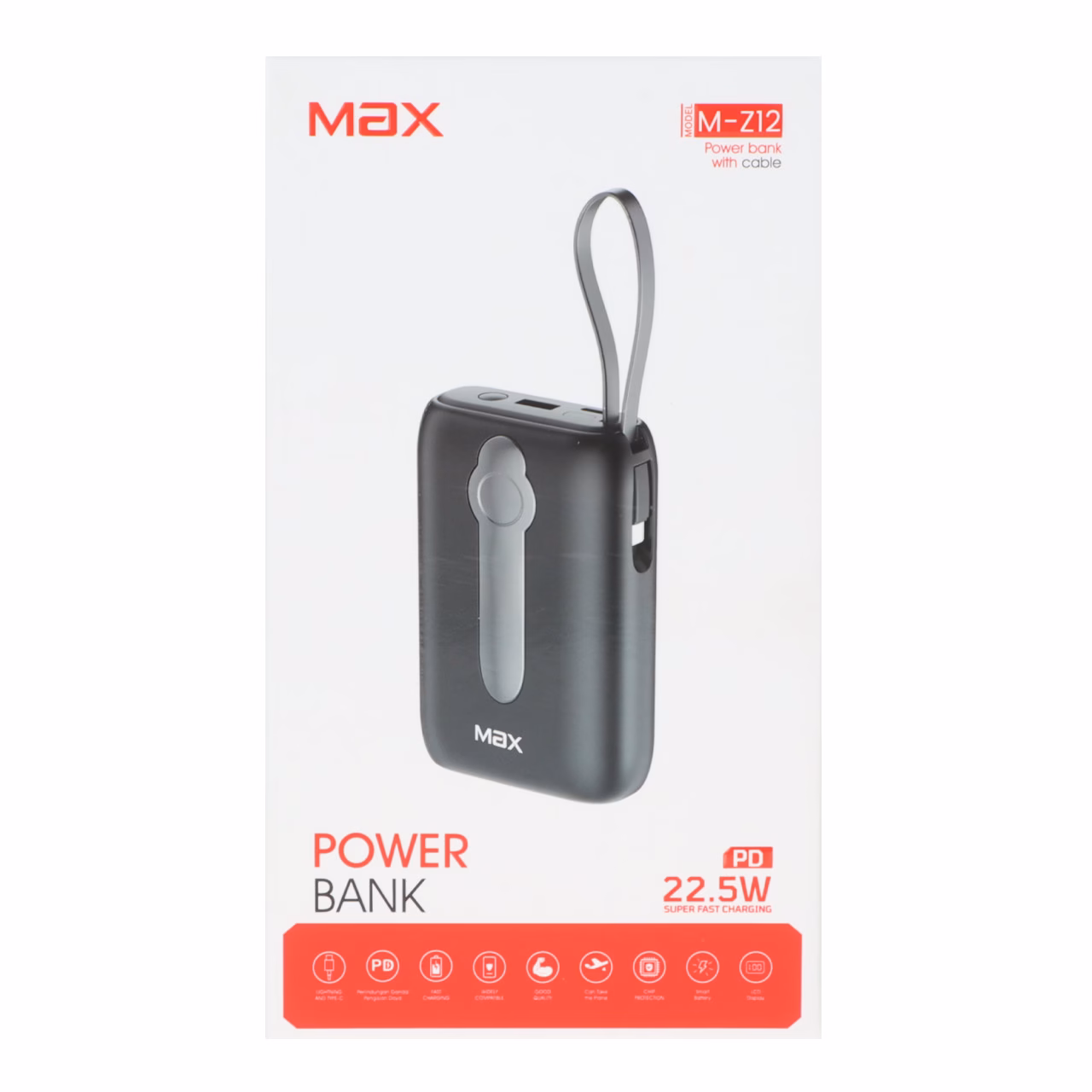پاوربانک PD و فست شارژ Max 20000mAh مدل M-Z12 22.5W - مشکی - MMX