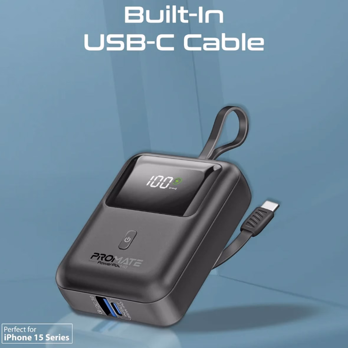 پاوربانک (PD و فست شارژ) Promate 35W 10000mAh مدل PowerPod-10 - مشکی
