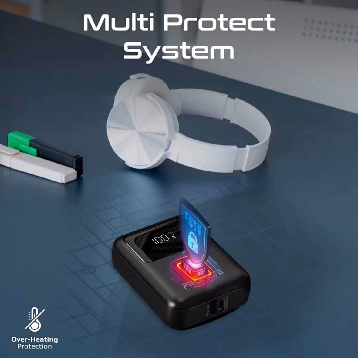 پاوربانک (PD و فست شارژ) Promate 35W 10000mAh مدل PowerPod-10 - مشکی