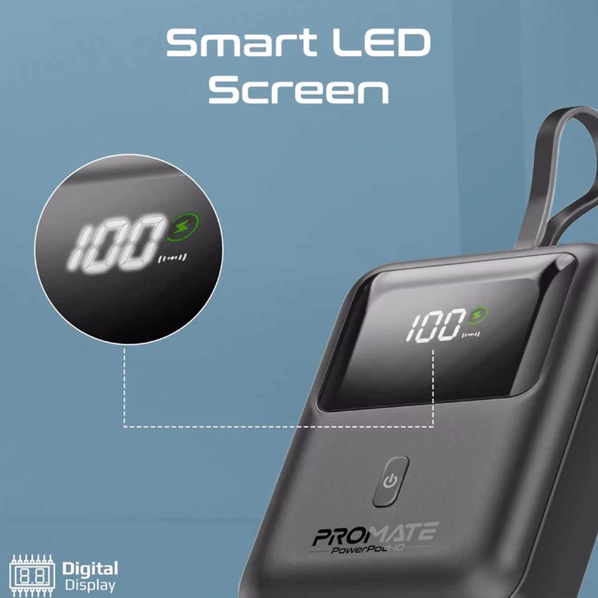 پاوربانک (PD و فست شارژ) Promate 35W 10000mAh مدل PowerPod-10 - مشکی