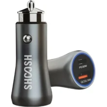شارژر فندکی فست و PD دو پورت Shoosh مدل SH-801 52.5W - خاکستری - SMO