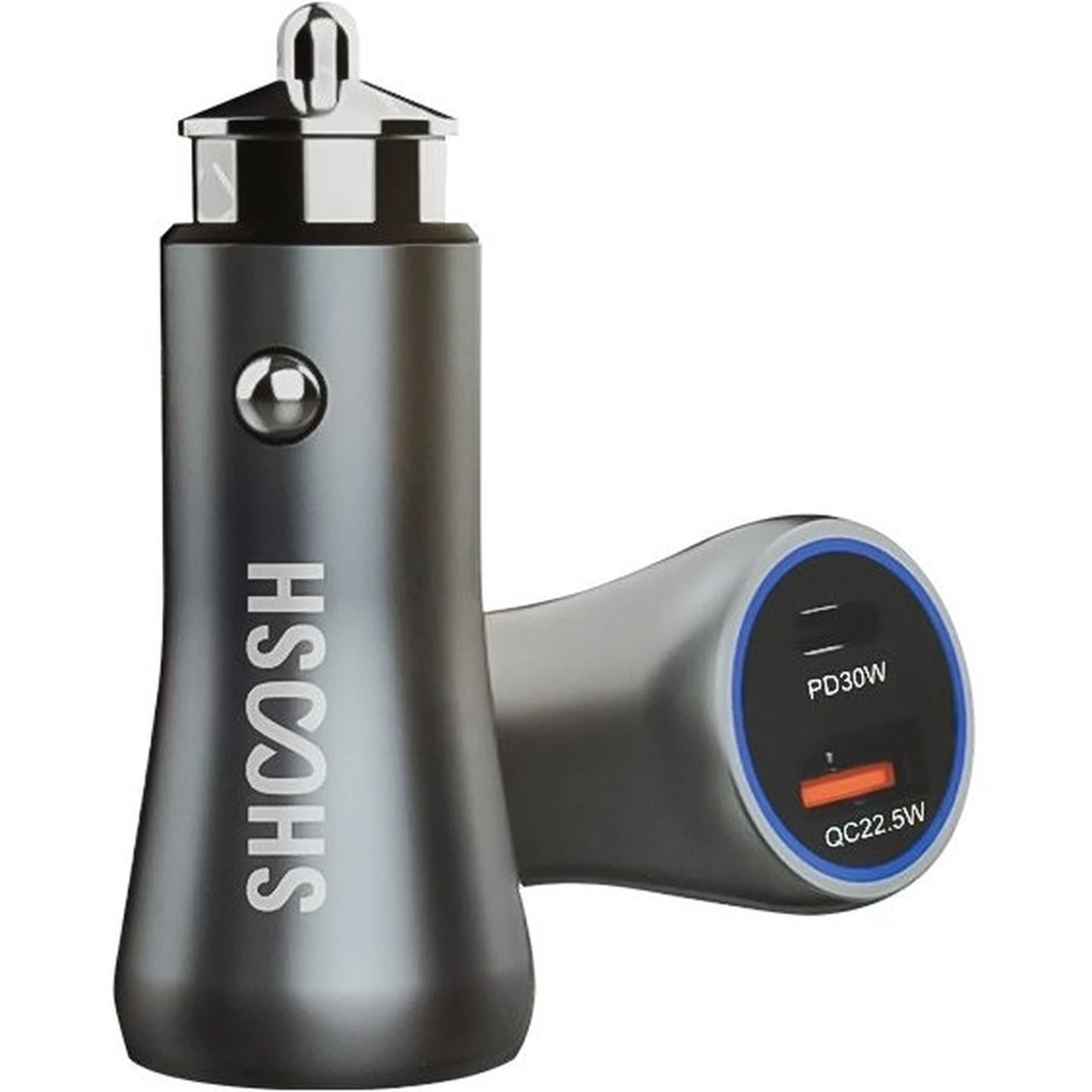 شارژر فندکی فست و PD دو پورت Shoosh مدل SH-801 52.5W - خاکستری - SMO