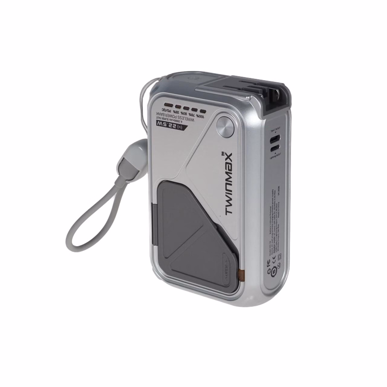پاوربانک PD و فست شارژ TwinMax 20000mAh مدل MZ-18 22.5W - نقره ای - MMX