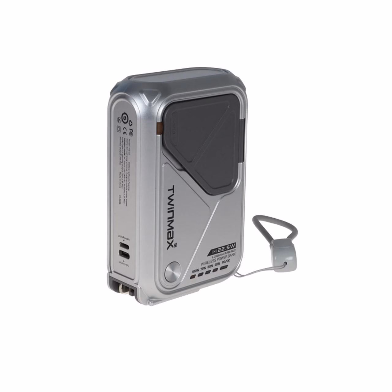 پاوربانک PD و فست شارژ TwinMax 20000mAh مدل MZ-18 22.5W - نقره ای - MMX