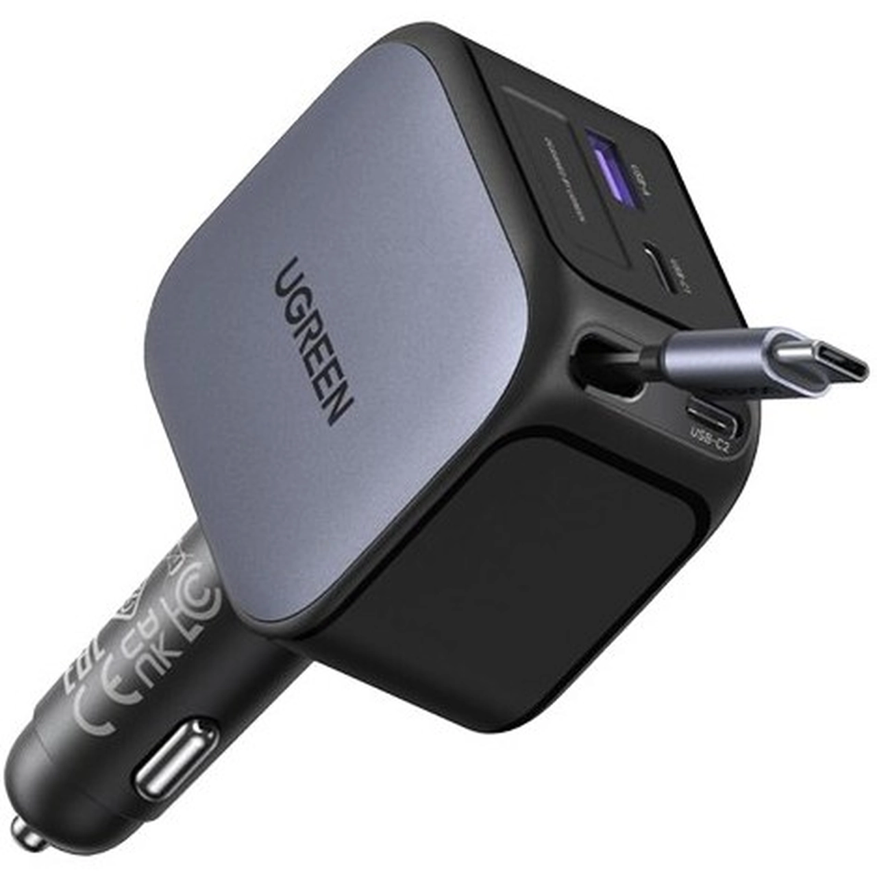 شارژر فندکی PD و فست سه پورت UGREEN 145W مدل Nexode EC604-55910B - مشکی (گارانتی 18 ماهه آسان پیشرو)
