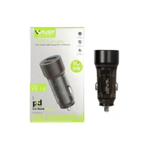 شارژر فندکی PD و فست دو پورت V-Smart مدل VS-14 67W – مشکی – BSA