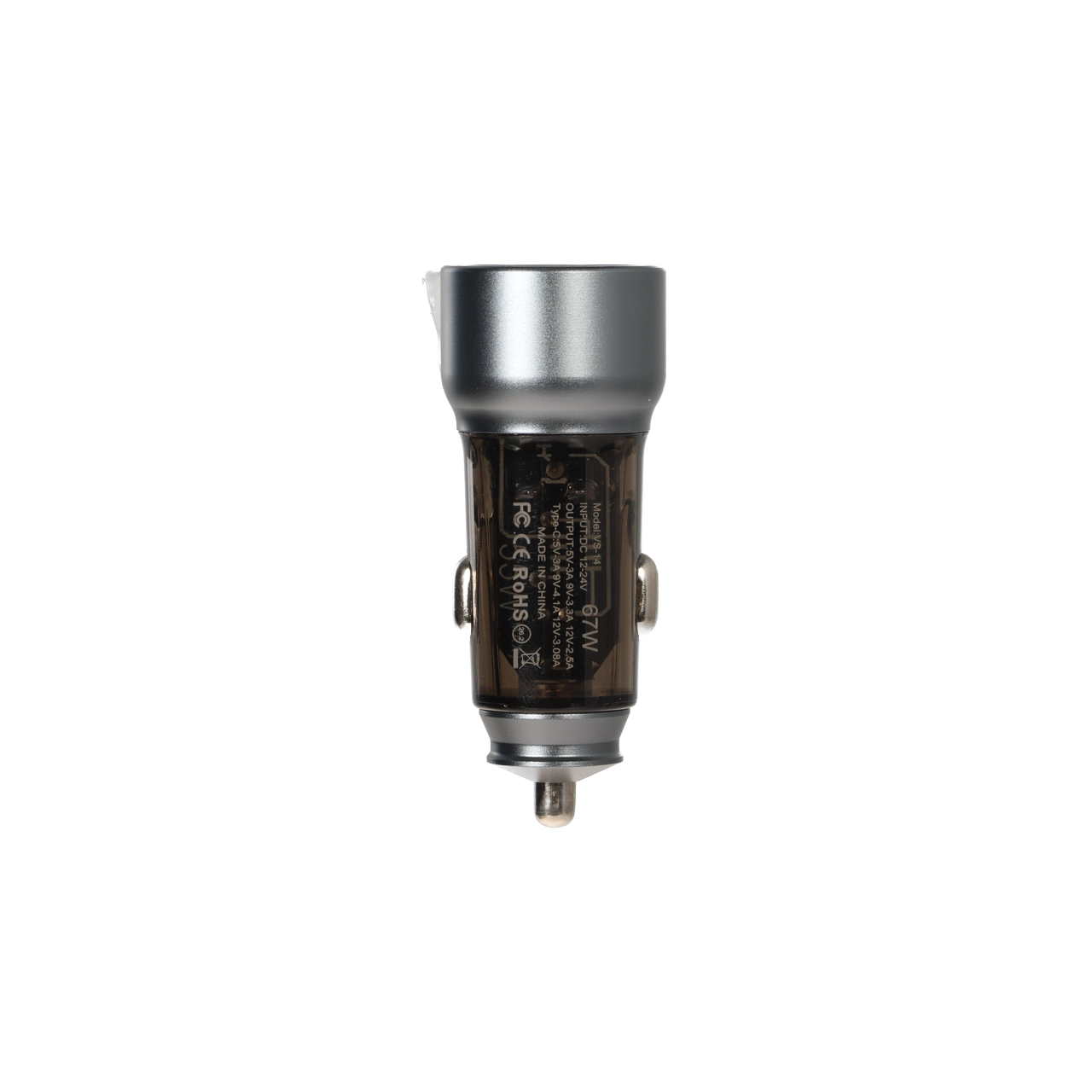 شارژر فندکی PD و فست دو پورت V-Smart مدل VS-14 67W - نقرآبی - BSA