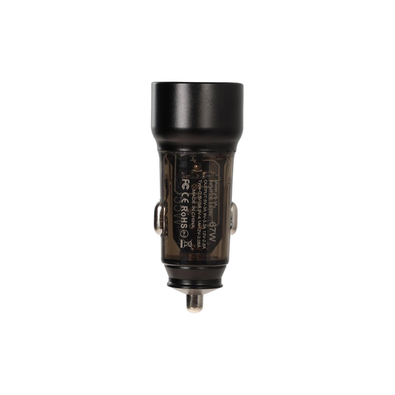 شارژر فندکی PD و فست دو پورت V-Smart مدل VS-14 67W - مشکی - BSA