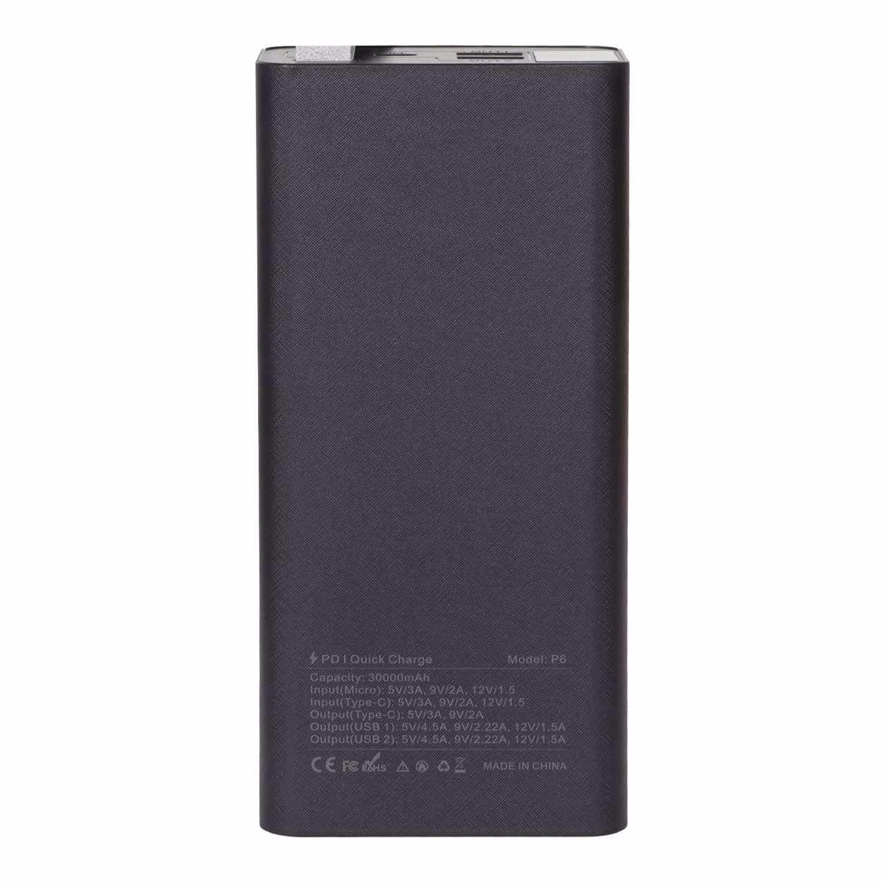 پاوربانک (PD و فست شارژ) VABI 30000mAh مدل P6 - مشکی