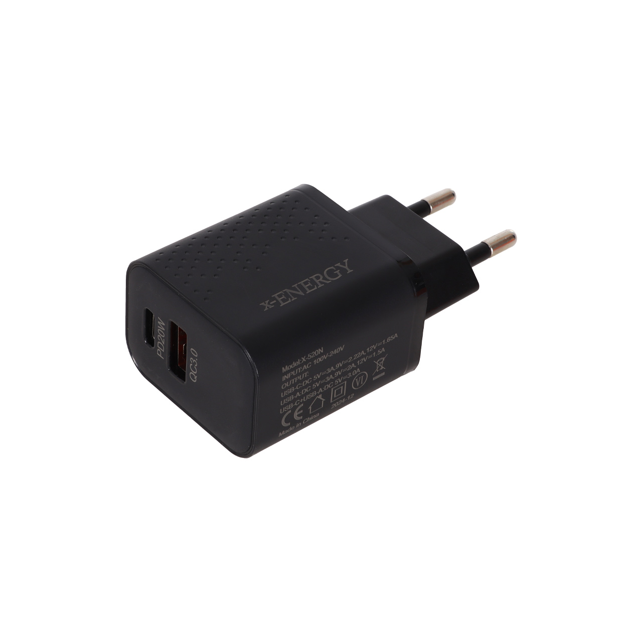 شارژر دیواری فست و PD دو پورت X-Energy مدل X-520N 20W - مشکی