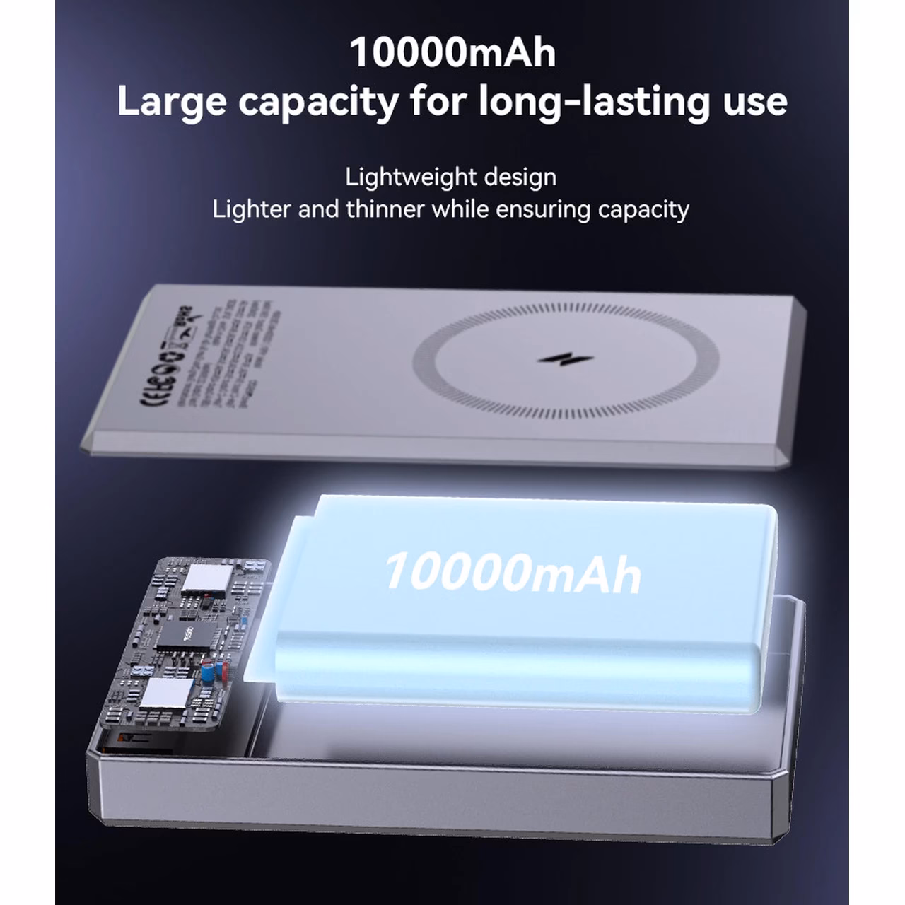پاوربانک وایرلس PD و فست شارژ Yesido 10000mAh مدل YP61 20W مگ سیف - خاکستری (گارانتی12 ماه تعویض نیکان همراه)