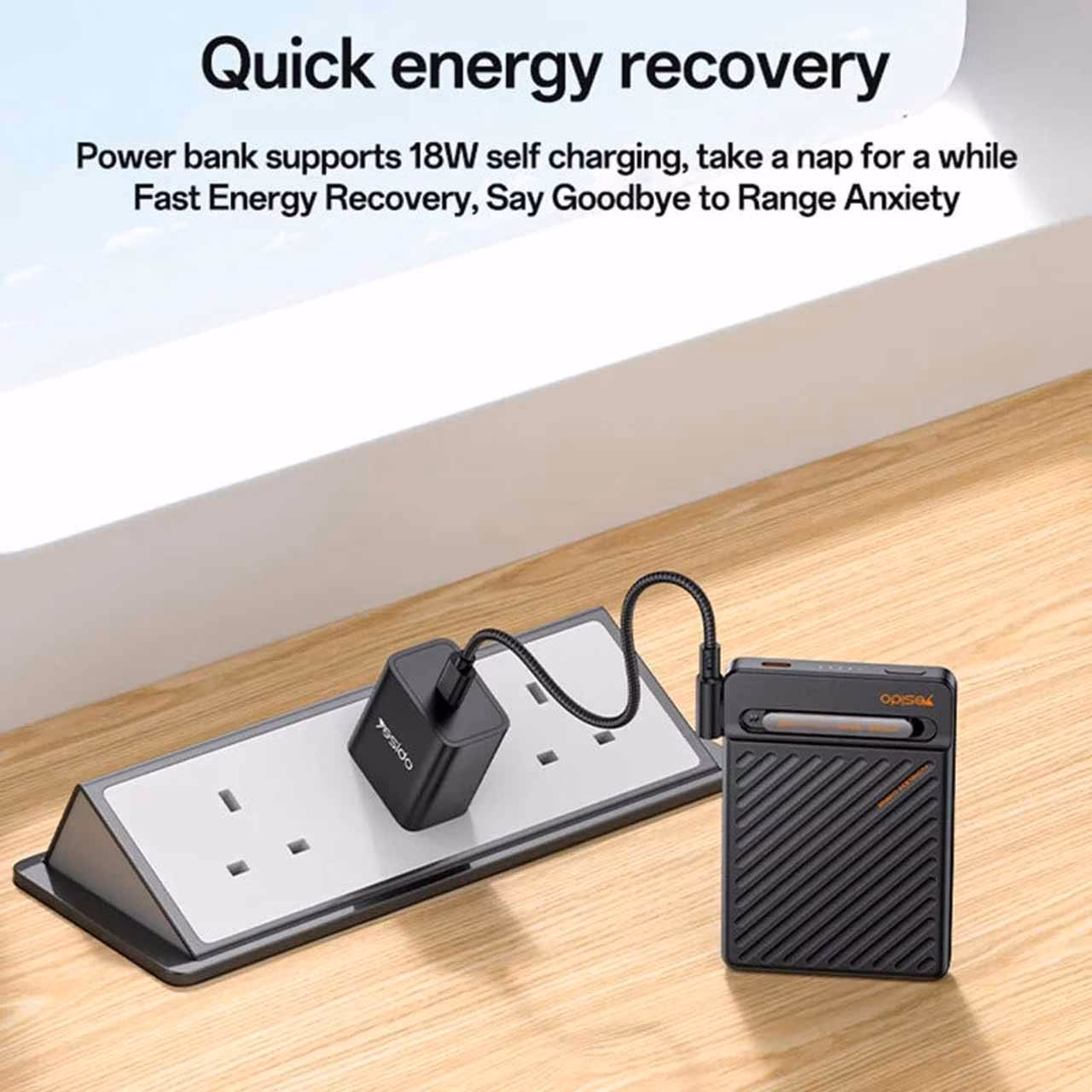 پاوربانک وایرلس PD و فست شارژ Yesido 5000mAh مدل YP77 20W - مشکی (گارانتی 18 ماه تعویض نیکان همراه)